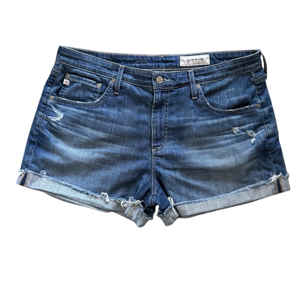 AG Hailey Ex-Boyfriend Roll Up Distressed Denim Shorts 31 - Picture 3 of 11